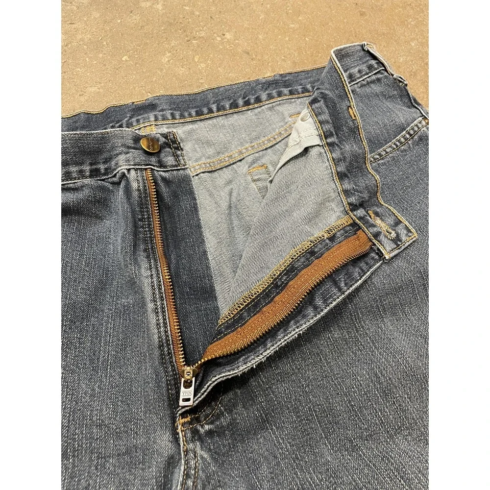 Carhartt Jeans Mens 42x30 Blue Relaxed Fit Straight‎ Leg Workwear Denim 100115